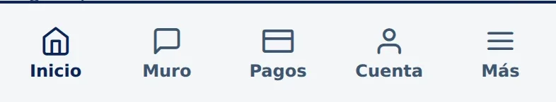 Barra de abajo de la app con Cuenta.